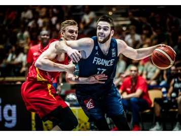 Ivan Février lors du Championnat d'Europe U20 en 2018 - Photo : FIBA Équipe de France U20M