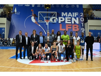 Les Equipes de France 3x3 féminines honorées lors du MAIF Open LFB 2019 - Photo : Bellenger/IS/FFBB