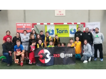 Les participants au premier Tournoi Jeune 3x3 dans le Tarn