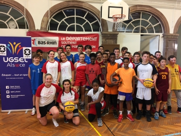 Les participants au tournoi 3x3 de l'UGSEL Alsace