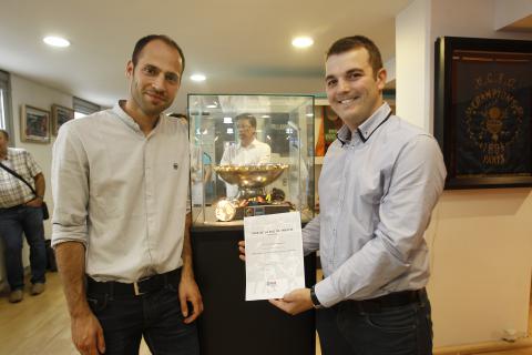 Thibault Roy et Gautier Sergheraert, lauréats des deux premières éditions du Prix de la Rue de Trévise (Crédit photographique : Cédric Lecocq/FFBB)