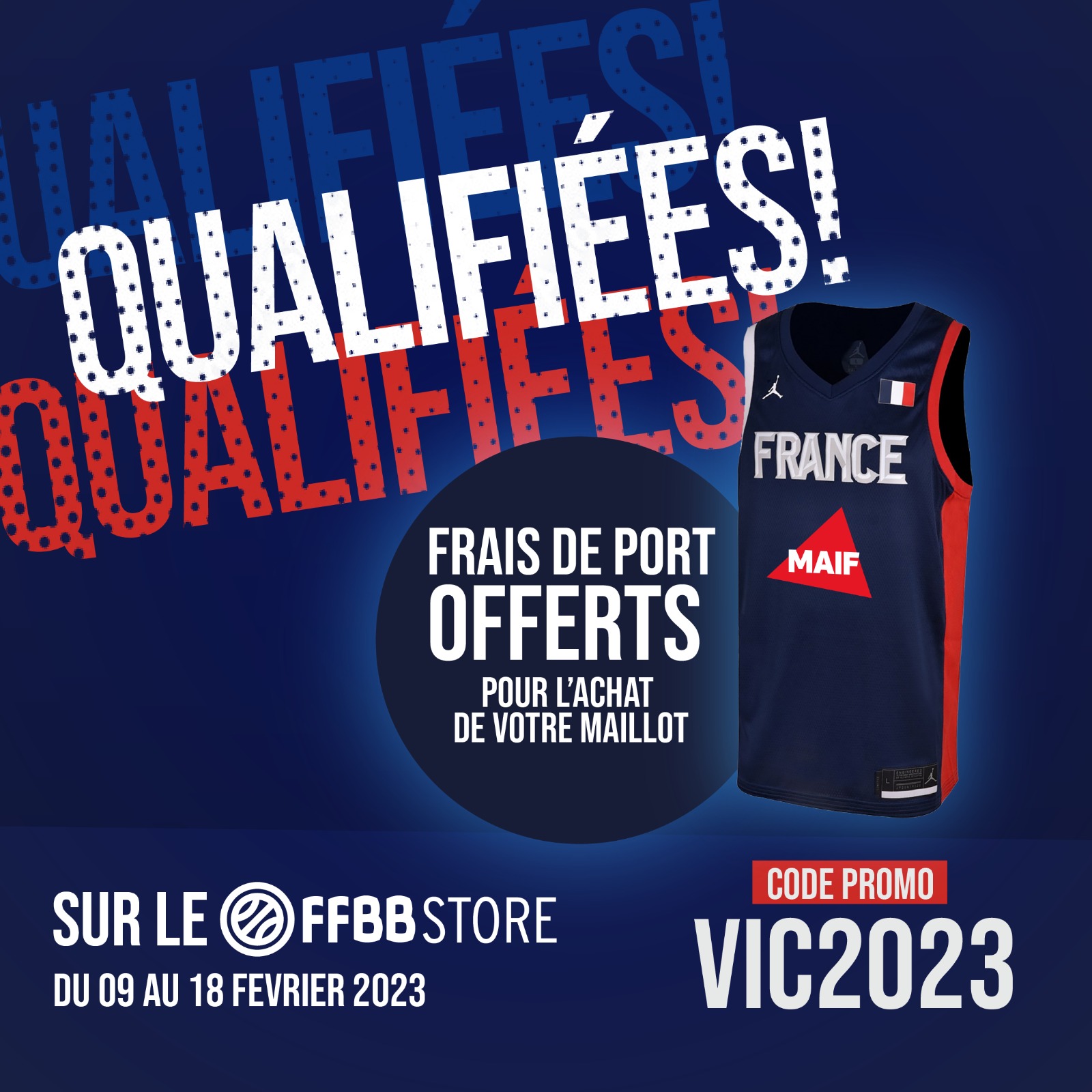 Frais de port offerts pour le maillot des Bleues FFBB