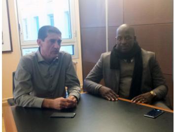 Jean-Pierre Siutat et Sakoba Keita président de la fédération guinéenne de basketball